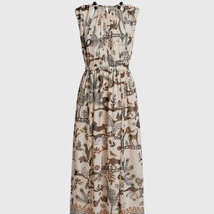 Saloni Sinead Printed Silk Dress